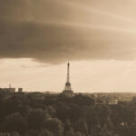 cafe creme eiffel tower in paris